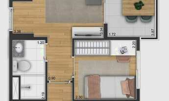 Imagem 4: Side Sacomã | Construtora Trisul | Construção | 40 metros | 02 dormitórios | varanda