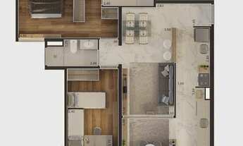 Imagem 5: Stylo Mbigguci Construtora Mbigucci Construção 73 metros 02 dormitórios suíte