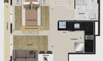 Imagem 4: Neo Santana | Construtora R.lico | Pronto | 27 metros | studios com varanda