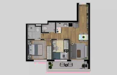 Imagem 4: Itá Conceição | Construtora Rovic | Pronto | 48 metros | 02 dormitórios | suíte