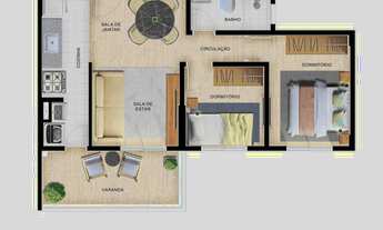 Imagem 4: Passione IV Construtora Riformato Construção 51 metros 02 dormitórios varanda