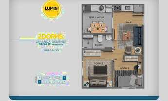 Imagem 4: Lumini Residencial Clube | Construtora Quattro Company | 38 metros | 02 dormitórios
