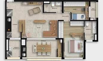 Imagem 4: Paseo Santa Cruz Construtora Dialogo Construção 87 metros 03 dormitórios suíte