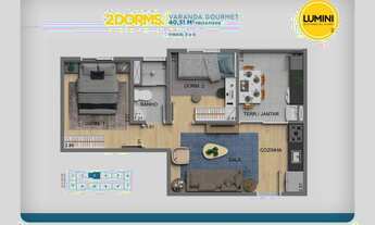 Imagem 4: Lumini Residencial Clube | Construtora Quattro Company | 40 metros | 02 dormitórios