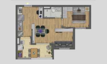 Imagem 4: Win Ibitirama Construtora Econ Construção 44 metros 02 dormitórios com varanda