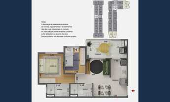 Imagem 4: Dez Limão Construtora Cury Construção 44 metros 02 dormitórios suíte varanda