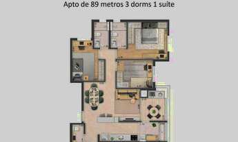 Imagem 5: Rarità Lorenzini Construtora Lorenzi Construção 90 metros 03 dormitórios suíte