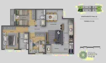 Imagem 5: Novolar Green View | Construtora Novolar | Construção | 66 metros | 03 dormitórios