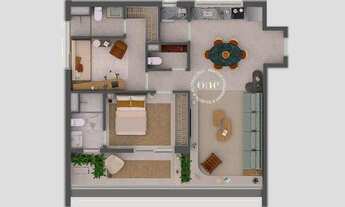 Imagem 5: Ollie 117 Pinheiros | Construtora One | Construção | 80 metros | 02 suítes | lavabo