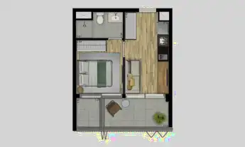 Imagem 5: V3erso Jardins Construtora You, Inc Pronto 33 metros 01 dormitório com varanda