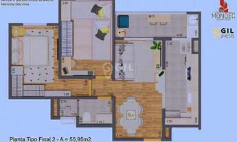 Imagem 3: Apartamento com 2 quartos, Jardim Santa Maria - Jacareí