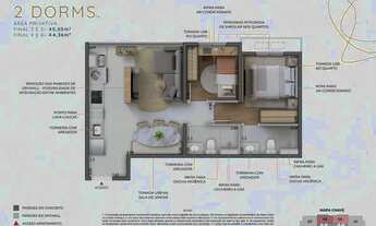 Imagem 4: Signature Barra Funda Residence Riva | Construção | 45 metros | 02 dormitórios | suíte