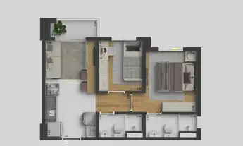 Imagem 4: Elev Butantã | Construtora Trisul | Lançamento | 37 metros | 02 dormitórios | suíte