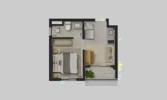 Imagem 4: QG Cardoso de Melo Construtora You, Inc Construção 24 metros Studios com varanda