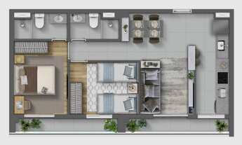 Imagem 6: Monumental Residencial Conx Construção 60 metros 02 dormitórios suíte varanda
