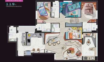 Imagem 5: Horizon | Construtora Vegus | Construção | 118 metros | 04 dormitórios | 02 suítes