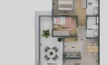 Imagem 4: Alto Chácara Santo Antônio Construtora Cury Lançamento 53 metros 02 dormitórios