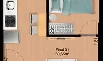 Imagem 4: Edifício Mio 25 Construtora Barão de Barros Pronto 30 metros studios com varanda