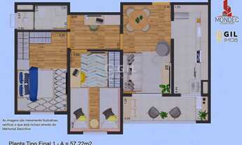 Imagem 3: Apartamento com 2 quartos, Jardim Santa Maria - Jacareí