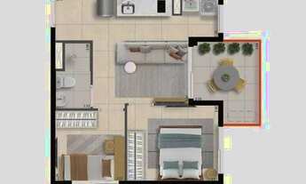 Imagem 4: Bracon Perdizes Construtora Bracon Pronto 36 metros 02 dormitórios com varanda