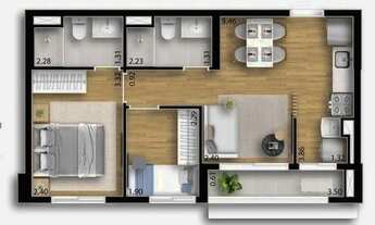 Imagem 4: Mob Apartaments | Construtora Dubaí | Construção | 44 metros | 02 dormitórios | suíte