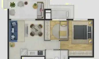 Imagem 4: Symmetry Jardins Construtora Zabo Construção 51 metros 02 dormitórios varanda