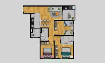 Imagem 4: Sindona Paraíso Construtora Sindona Construção 66 metros 03 dormitórios suíte