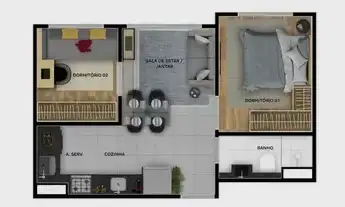 Imagem 4: Viva City Jaraguá | Construtora Tenda | Construção | 32 metros | 02 dormitórios