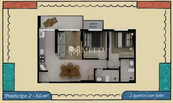 Imagem 7: CASA CAIADA - Apto com 2qts, 1suite, 1vaga, 60m²