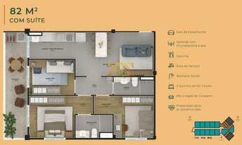 Imagem 7: Apartamento 3/4 sendo 1 suíte, 82 m² - Orla 14 - Residencial YVY Home - Próximo á Praia da