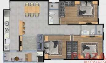 Imagem 2: ???? 1 Suíte + 2 Dormitórios | 85,20m² | 2 Vagas