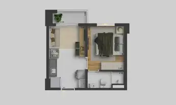 Imagem 4: Elev Butantã | Construtora Trisul | Lançamento | 25 metros | 01 suíte | com varanda