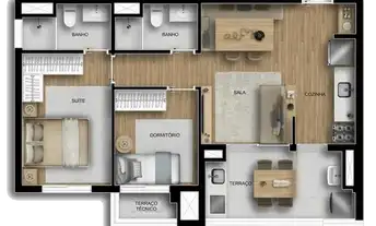 Imagem 4: Viccino | Construtora Tarjab | Construção | 60 metros | 02 dormitórios | suíte