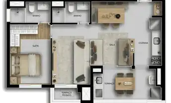 Imagem 5: Viccino | Construtora Tarjab | Construção | 60 metros | 02 dormitórios | suíte