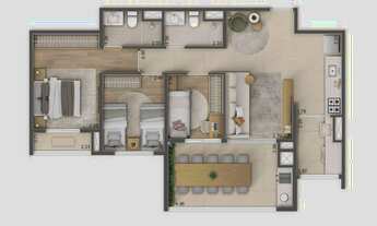 Imagem 5: Raízes L’avenir | Construtora Mitre | Construção | 82 metros | 03 dormitórios | suíte