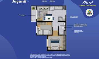 Imagem 4: Plano & Jaçanã | Lançamento | 35 metros | 02 dormitórios | com varanda