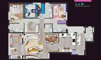 Imagem 4: Horizon | Construtora Vegus | Construção | 118 metros | 04 dormitórios | 02 suítes