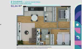 Imagem 5: Griffe Itapevi Construtora EPH Construção 52 metros 03 dormitórios com varanda