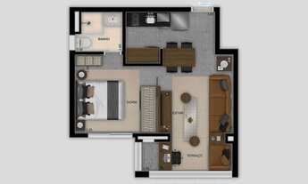 Imagem 4: Mewe Jardins | Construtora Barbara | Pronto | 40 metros | 01 dormitório | varanda