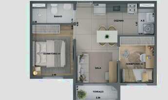 Imagem 4: Barra Funda 930 | Construtora Cury | Lançamento | 37 metros | 02 dormitórios