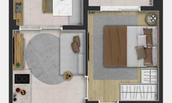 Imagem 4: Look Ibirapuera | Construtora Sinco | Construção | 29 metros | 01 suíte | com varanda