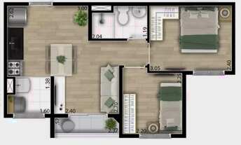 Imagem 5: Soul Pari | Construtora Econ | Construção | 37 metros | 02 dormitórios | com varanda