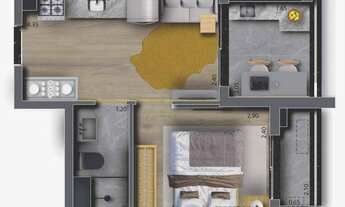 Imagem 4: Feel Saúde | Construtora GNG | Construção | 31 metros | 01 dormitório | com varanda