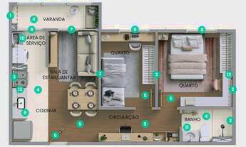 Imagem 4: Poente das Bromélias | Construtora MRV | Construção | 42 metros | 02 dormitórios