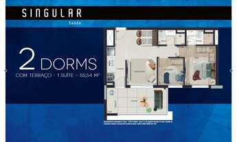 Imagem 4: Singular Saúde Construtora Contracta Construção 55 metros 02 dormitórios suíte