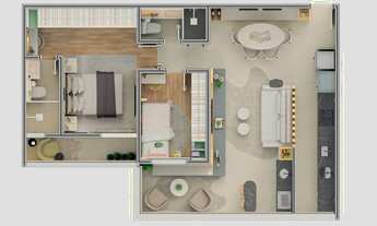 Imagem 6: Aya Ribeirão Pires Home Resort Construtora MBrasil Construção 70 metros 01 suíte