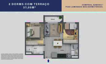 Imagem 4: Cidade Villa Lobos Maestro Construtora Cury Construção 37 metros 02 dormitórios