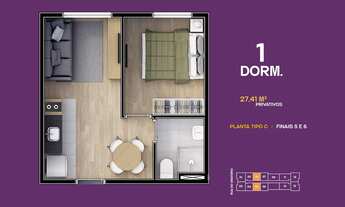 Imagem 6: Smart House Mooca | Construtora MJS | Construção | 26 metros | 01 dormitório