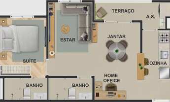 Imagem 4: Sol Clube Maia | Construtora Sol | Construção | 46 metros | 02 dormitórios | varanda