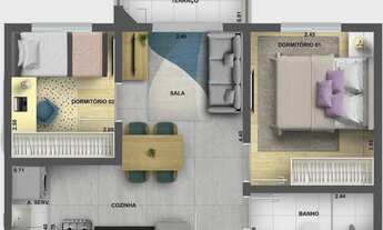 Imagem 5: Like Campo Limpo | Construtora Cury | Construção | 37 metros | 02 dormitórios